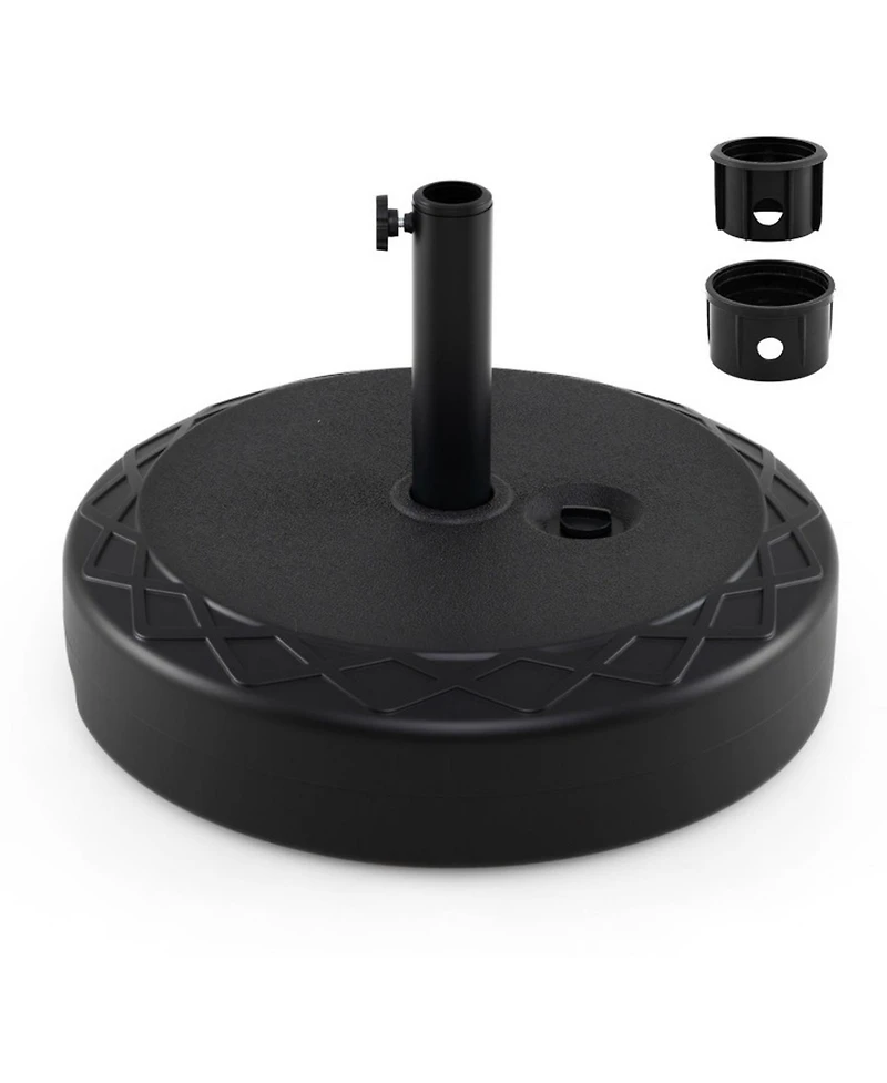 Gouun Fillable 90 Lb Round Patio Umbrella Stand with Dual Adapters