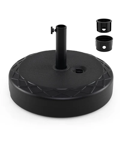 Gouun Fillable 90 Lb Round Patio Umbrella Stand with Dual Adapters