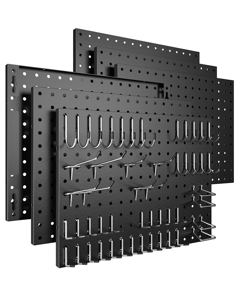 Xdovet Metal Pegboard Wall Organizer With Hooks Heavy Duty For Home Storage Office Organization Craft Room Kitchen