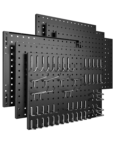 Xdovet Metal Pegboard Wall Organizer With Hooks Heavy Duty For Home Storage Office Organization Craft Room Kitchen