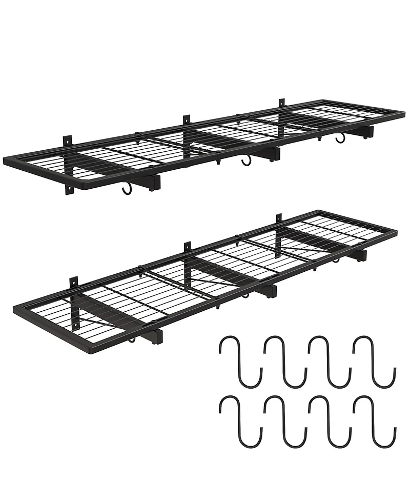 Xdovet Shelves Wall Mounted Organizer With Hooks Metal Rack For Laundry Room Office Basement
