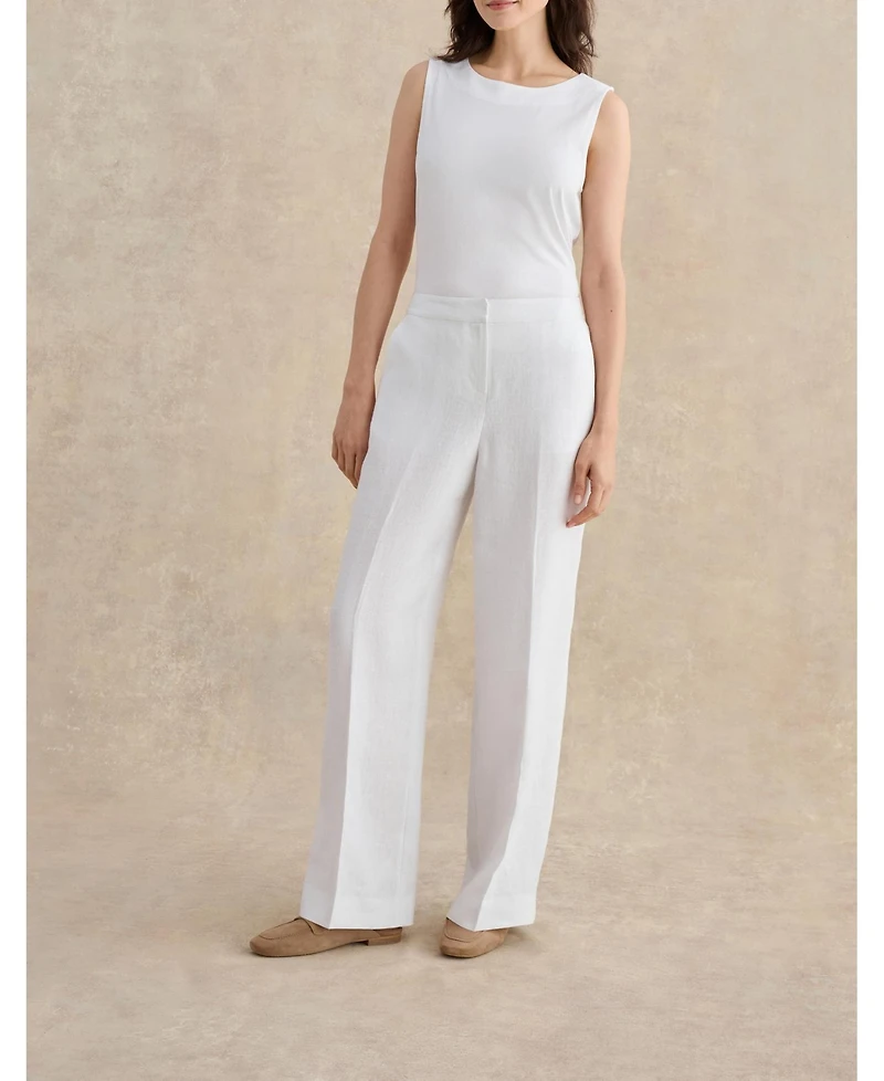 Hobbs London Women's Alessia High-Waist Linen Trousers
