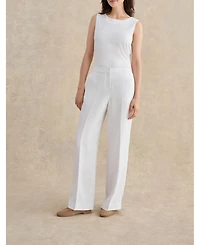 Hobbs London Women's Alessia High-Waist Linen Trousers