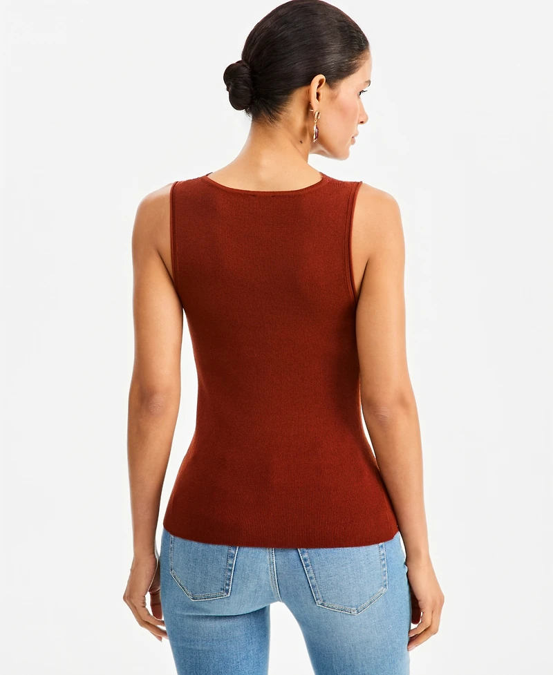 I.n.c. International Concepts Women's Lace-Trim V-Neck Sweater Tank, Macy's Exclusively