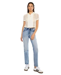 KanCan Women's Sadie High Rise Straight Jeans