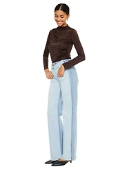 KanCan Women's Clara High Rise Wide-Leg Jeans