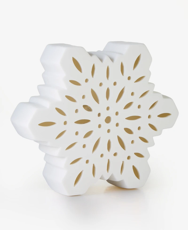 Holiday Lane Opulence Ceramic Snowflake with Led Lights Decor, Macy's Exclusive