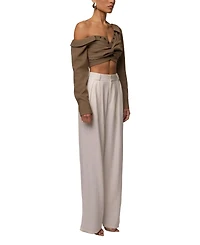 Jluxlabel Women's Off-Shoulder Twist Crop Top