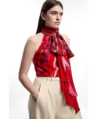 Karen Millen Women's Tie Neck Sleeveless Top