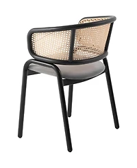 LeisureMod Ervilla 4-pcs Modern Upholstered Kitchen Dining Chair - Comfortable Velvet Cushion and Powder-Coated Metal Frame