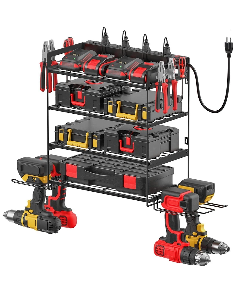 Xdovet Charging Station Drill Holder Wall Mount Rack 4 Layer