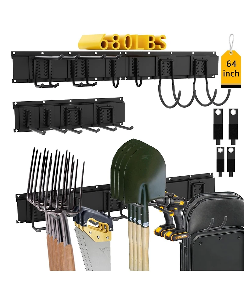 Xdovet Wall Mount Storage Rack with Adjustable Hooks