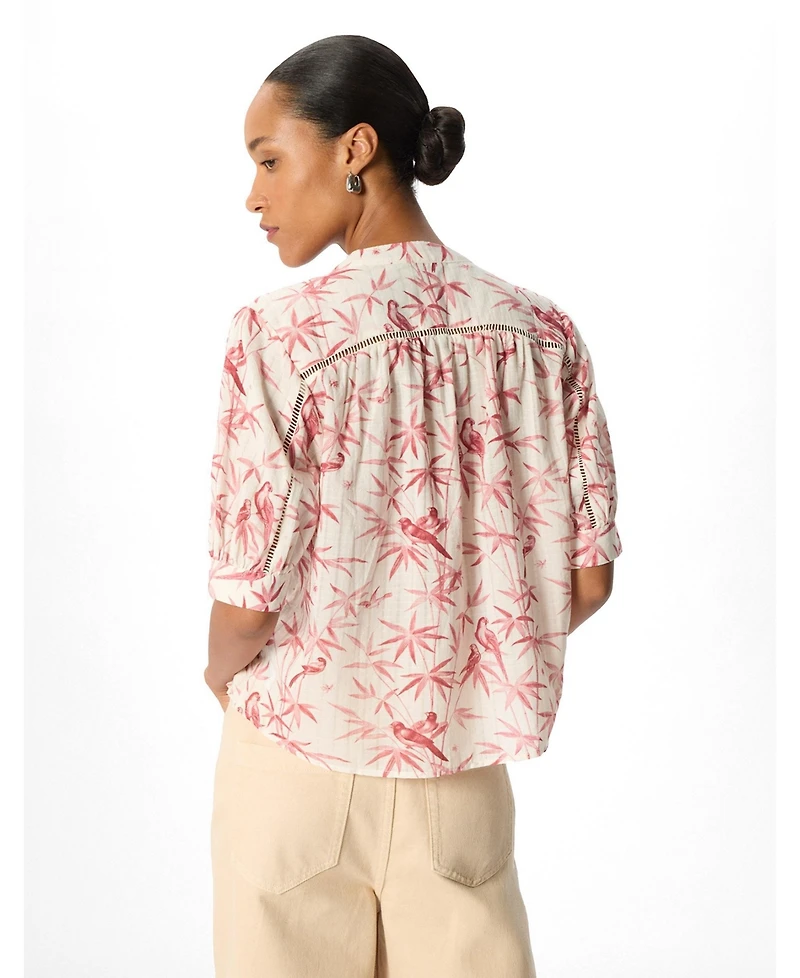 Whistles Women's Tropical Bird Textured Shirt