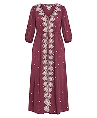 City Chic Women's Plus Ulla Embroidered Dress