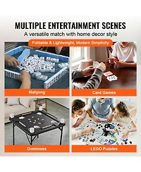 Vevor Mahjong Table 4 Player Folding Card Table and 4 Cup Holders Chip Trays