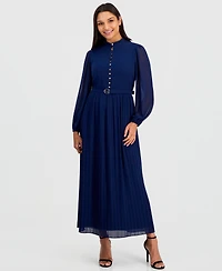 Elie Tahari Women's Adira A-Line Mock Neck Long Sleeve Dress