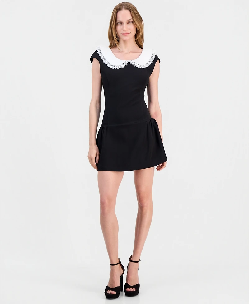 Lulus Juniors' Isabetta Collared Fit & Flare Sleeveless Dress