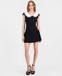 Lulus Juniors' Isabetta Collared Fit & Flare Sleeveless Dress