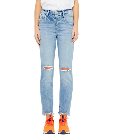 KanCan Women's Clover High Rise Slim Straight Jeans