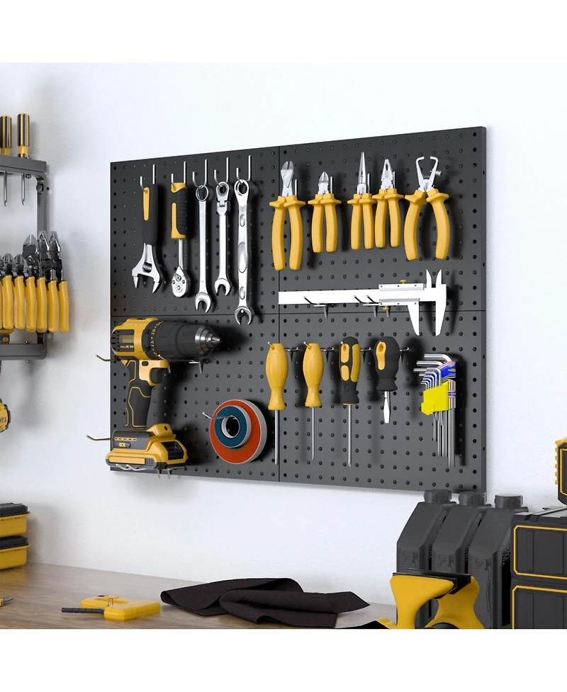 Xdovet Metal Pegboard Wall Organizer with Hooks for Home Storage