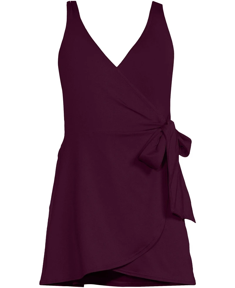 Lands' End Petite Side Tie Mini Swim Dress Swimsuit