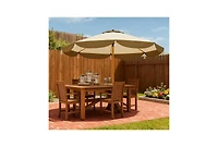 Clihome Outdoor Umbrella with Crank, Patio Umbrella, 8 Ribs, Push Button Tilt