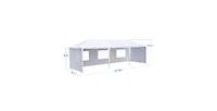 Flynama 10x30 feet Outdoor Wedding Party Canopy Tent with 5 Removable Sidewalls Ropes and Stakes for Events Gatherings