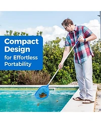 Xdovet Pool Skimmer Net Leaf Rake Telescopic Pole