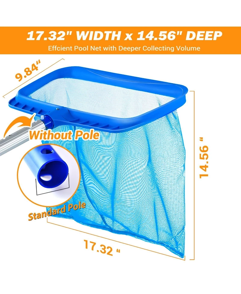 Xdovet Pool Skimmer Net Leaf Rake Debris Removal