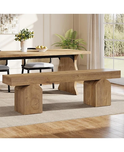 Tribesigns 59" Dining Bench for 2 to 3, Farmhouse Dining Table Bench with Arched Base, Extra Long Kitchen Seating for Living Room, Entryway