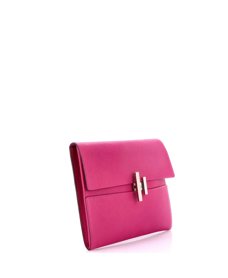 Pre-Owned HERMES Cinhetic Clutch Chevre Mysore