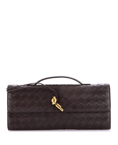 Pre-Owned Bottega Veneta Long Andiamo Top Handle Clutch Intrecciato Nappa