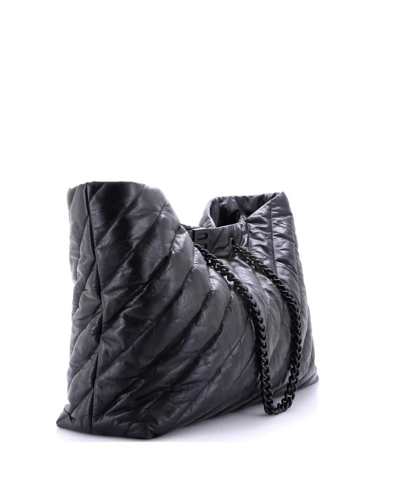 Pre-Owned Balenciaga Crush Carry All Chain Tote Quilted Leather