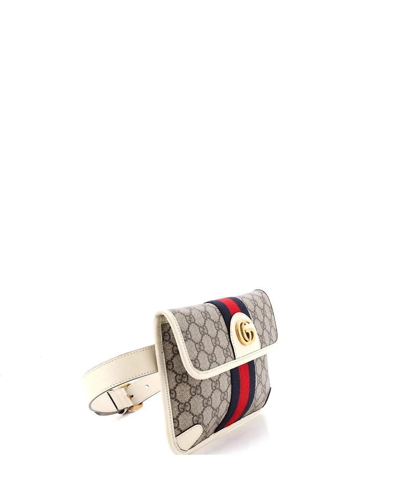 Pre-Owned Gucci Ophidia Flap Belt Bag Gg Coated Canvas with Leather