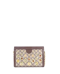 Pre-Owned Gucci Small Ophidia Chain Shoulder Bag Grommet Gg Coated Canvas