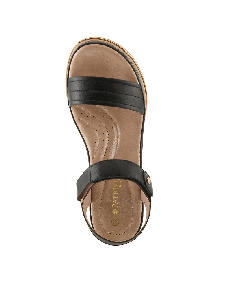 Patrizia Sahil Platform Wedge Sandal with Hook-Loop Closure