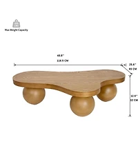 Streamdale Furniture 46'' Modern Cloud-Shaped Coffee Table with 3 Ball Legs