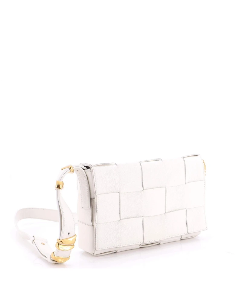 Pre-Owned Bottega Veneta Cassette Crossbody Bag Maxi Intrecciato Grained Leather