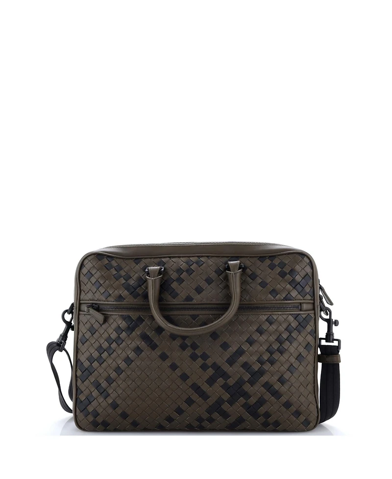 Pre-Owned Bottega Veneta Large Convertible Front Zip Briefcase Intercciato Nappa
