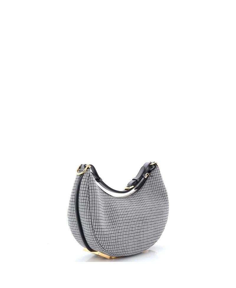 Pre-Owned Fendi Small Fendigraphy Bag Houndstooth Wool