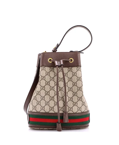 Pre-Owned Gucci Small Ophidia Bucket Bag Gg Coated Canvas