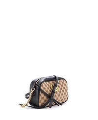 Pre-Owned Gucci Small Gg Marmont Shoulder Bag Diagonal Quilted Gg Canvas with Leather