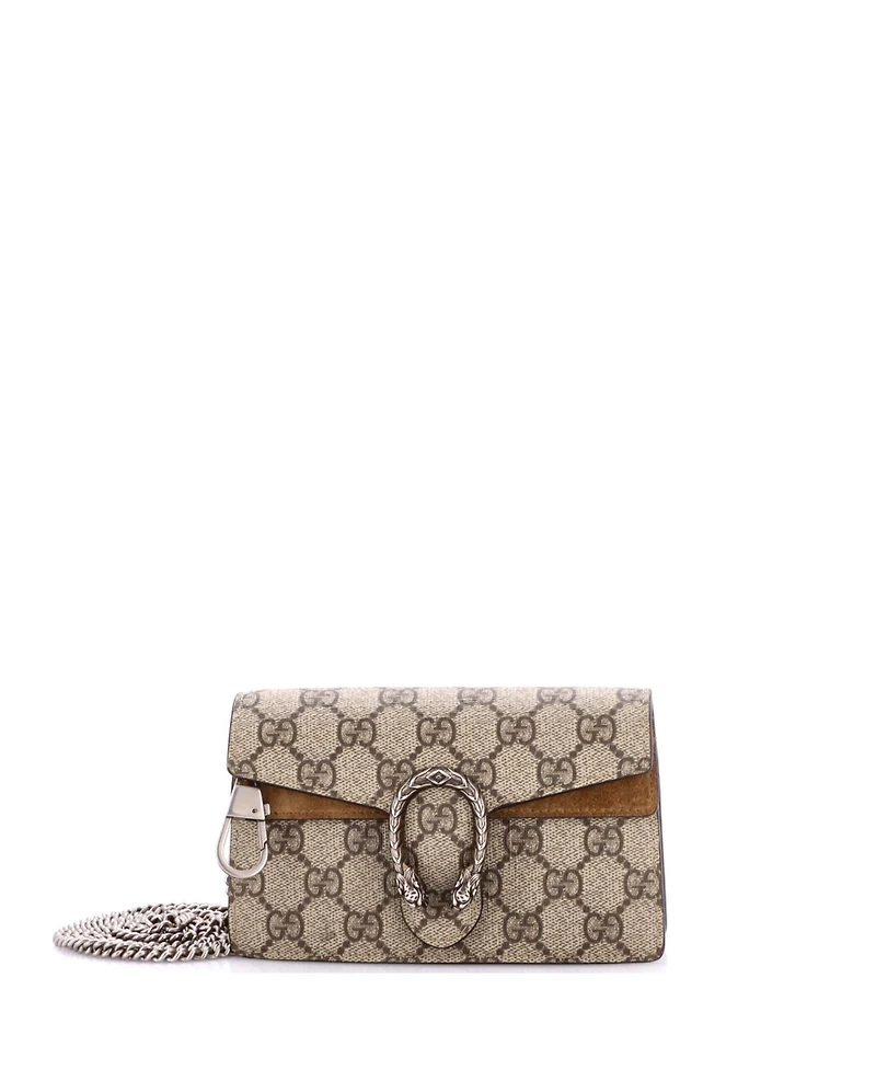 Pre-Owned Gucci Super Mini Dionysus Bag Gg Coated Canvas