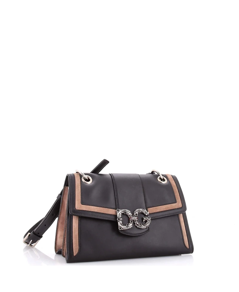 Pre-Owned Dolce & Gabbana Small Amore Flap Shoulder Bag Leather with Suede