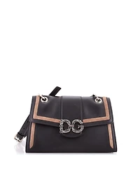 Pre-Owned Dolce & Gabbana Small Amore Flap Shoulder Bag Leather with Suede