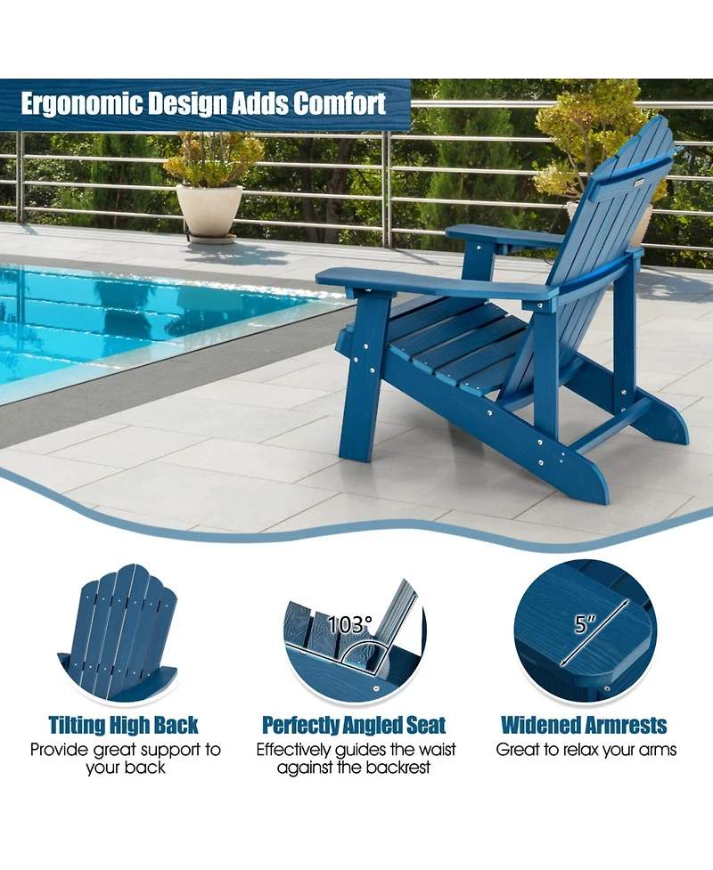 Sugift 2 Piece Adirondack Chair Set with Adult and Kids Outdoor Chairs
