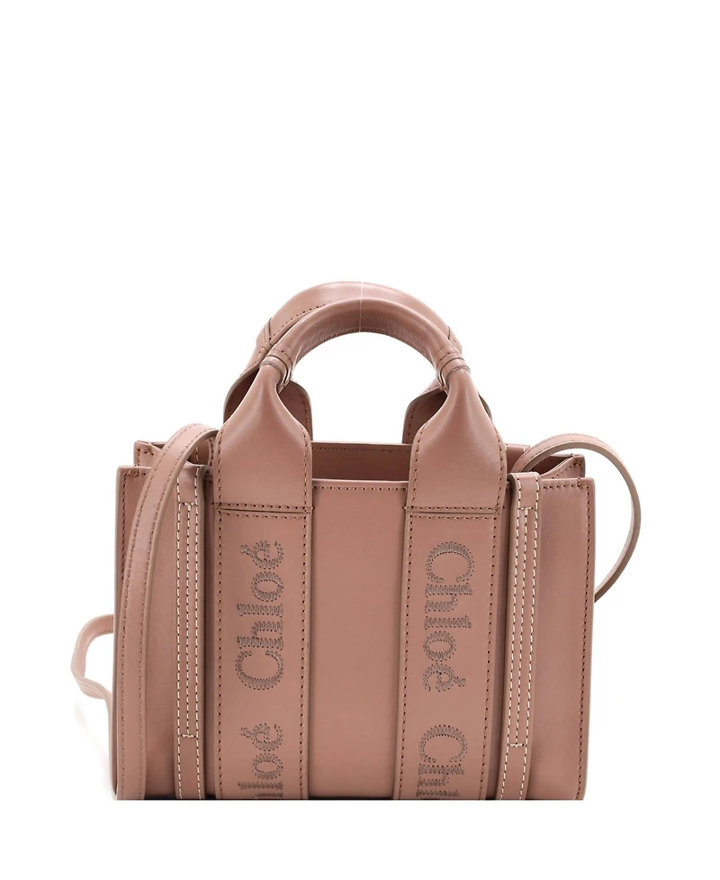 Pre-Owned Chloe Mini Woody Convertible Tote Leather