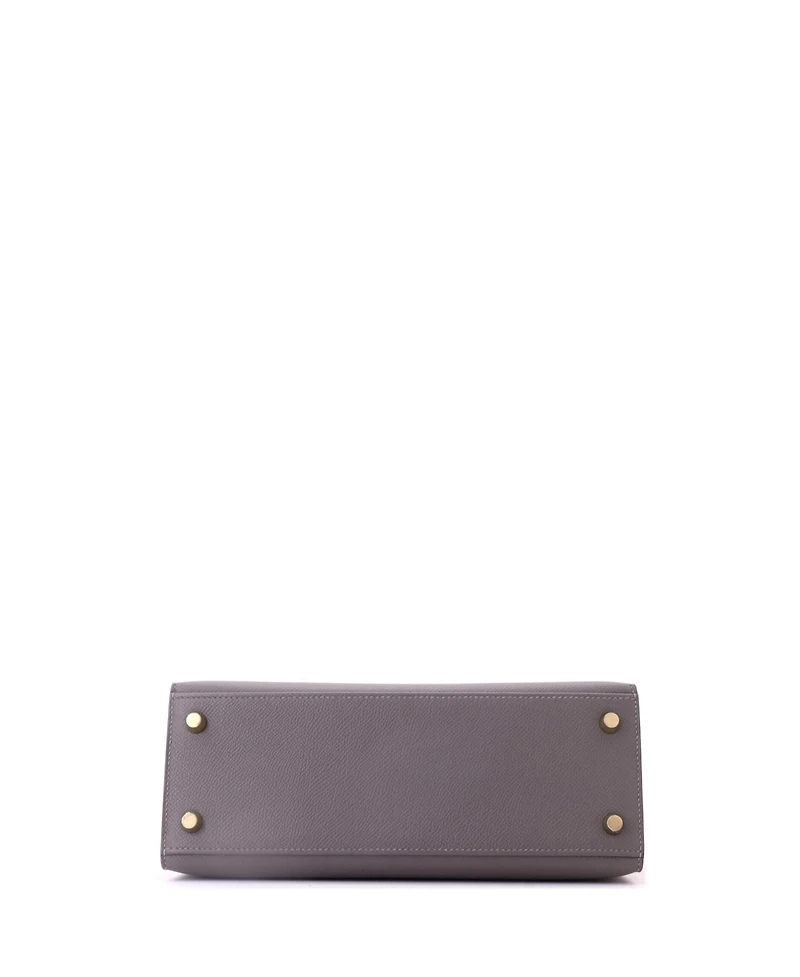 Pre-Owned HERMES Kelly 25 Handbag Grey Epsom with Gold Hardware