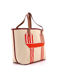 Pre-Owned HERMES Pursangle Tote Canvas with Leather