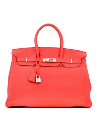 Pre-Owned Hermes Birkin 35 Handbag Orange Togo with Palladium Hardware